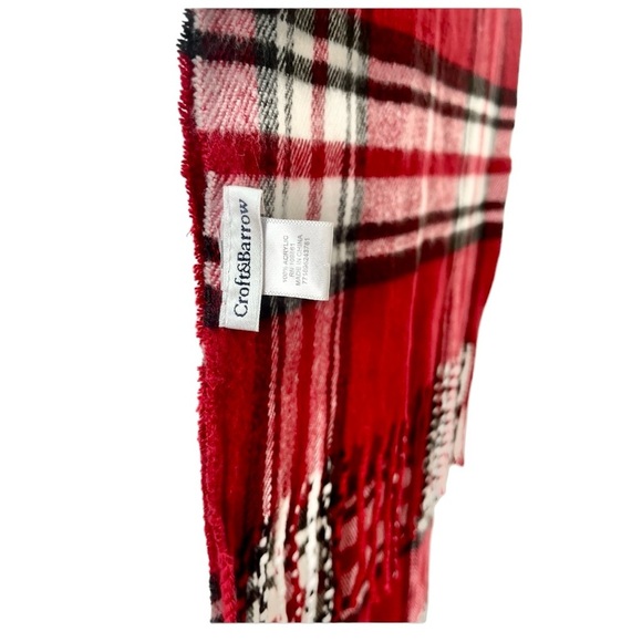 Croft & Barrow | Classic Red Plaid Scarf | NWOT - Picture 4 of 9